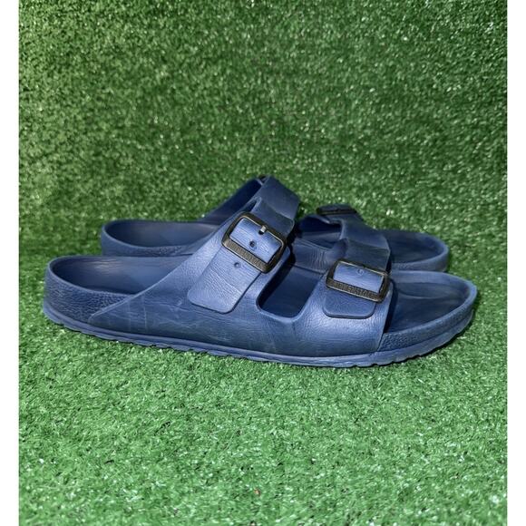 Birkenstock Sandals Eva Arizona Mens Size 13 Navy Blue Slip On Slide Shoe Strapy - Picture 6 of 10